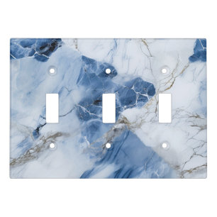 blue marble abstract coastal pattern light switch cover