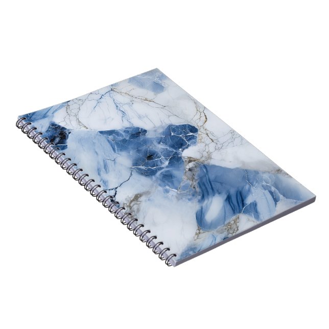 blue marble abstract coastal pattern notebook (Right Side)