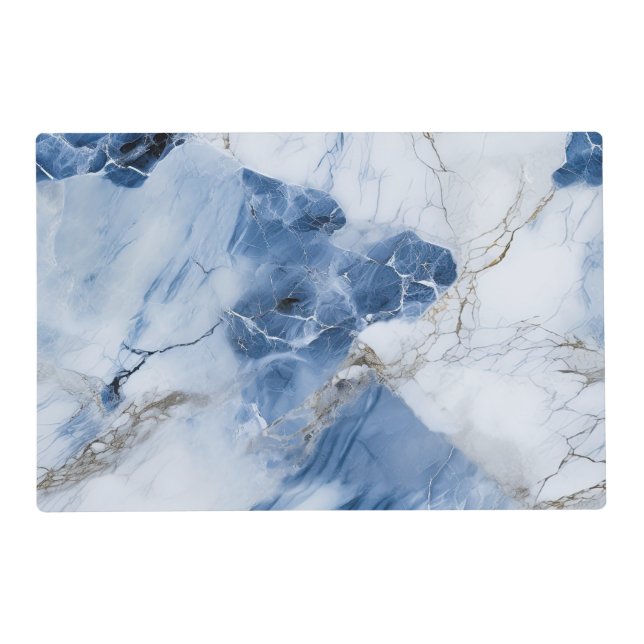 blue marble abstract coastal pattern placemat (Front)