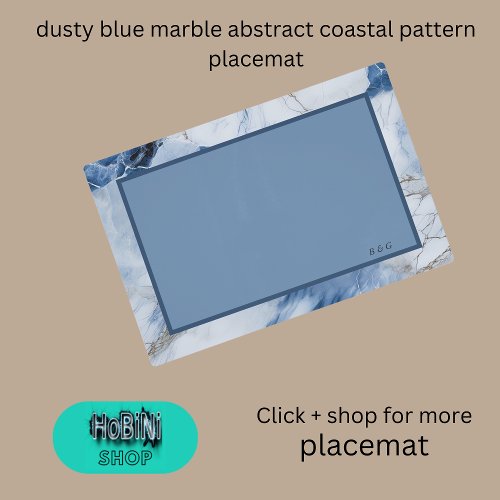 blue marble abstract coastal pattern placemat
