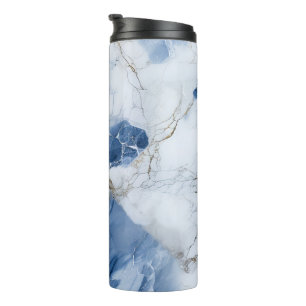 blue marble abstract coastal pattern thermal tumbler