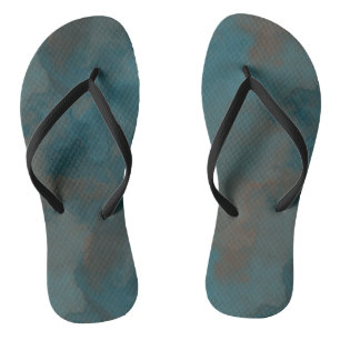 Blue Marble Abstract Flip Flops