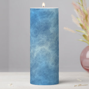 Blue Marble Abstract Pillar Candle