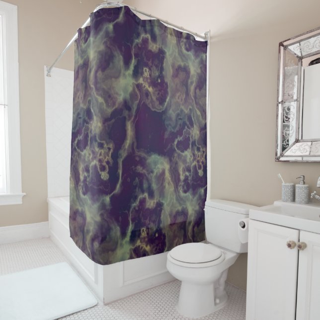blue Marble abstract Shower Curtain (In Situ)