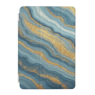 Blue Marble Abstract With Gold Veins iPad Mini Cover