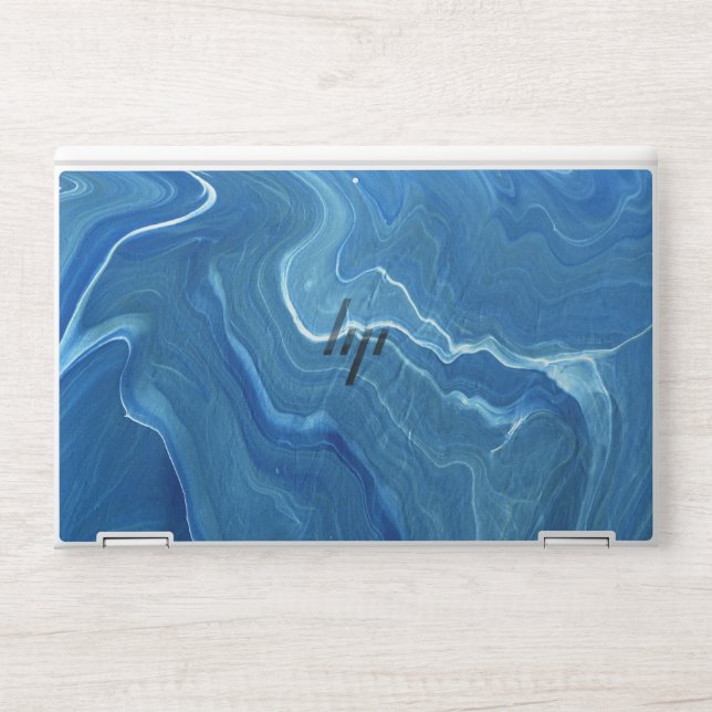 Blue Marble Agate Abstraction HP Laptop Skin (Front)