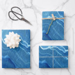 Blue Marble Agate Abstraction  Wrapping Paper Sheets