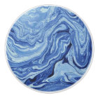 Blue Marble Agate Swirl Stone Ceramic Knobs Pulls