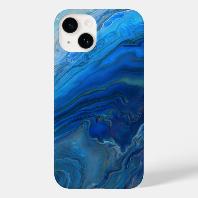 Blue Marble Agate Texture Fluid Art Case-Mate iPhone Case (Back)