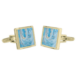 Blue Marble Artsy Gold Cufflinks