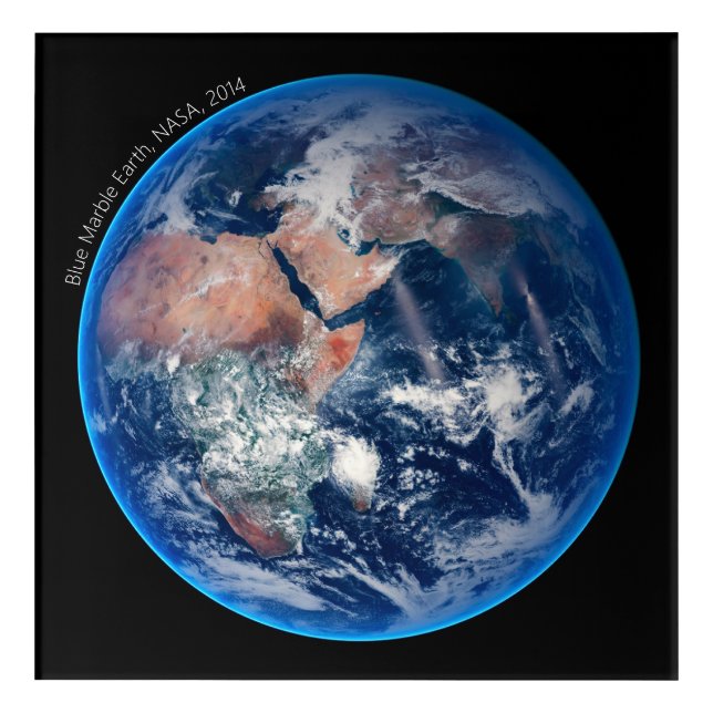 Blue Marble Earth, 2014 Satellite Photograph Acrylic Print (Front)