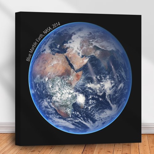 Blue Marble Earth 2014 Satellite Photograph Canvas Print