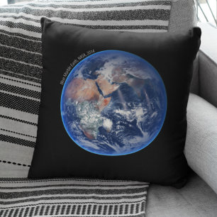 Blue Marble Earth, 2014 Satellite Photograph Throw Pillow