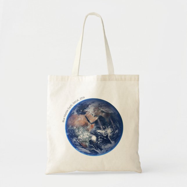 Blue Marble Earth, 2014 Satellite Photograph Tote Bag (Front)