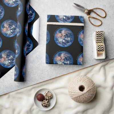 Blue Marble Earth, 2014 Satellite Photograph Wrapping Paper