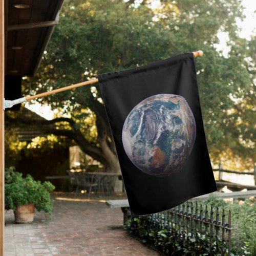 Blue Marble Earth Eastern Hemisphere House Flag