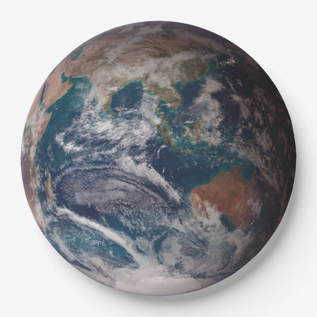 Blue Marble Earth (Eastern Hemisphere) Paper Plates (Front)