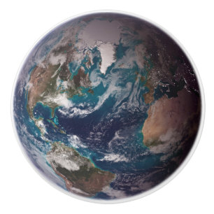 Blue Marble Earth (Western Hemisphere) Ceramic Knob