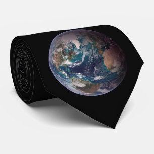 Blue Marble Earth (Western Hemisphere) Neck Tie