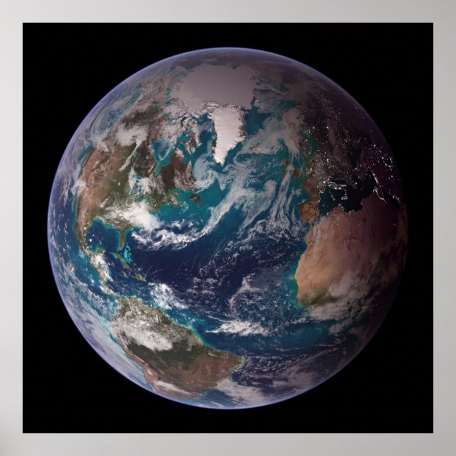 Blue Marble Earth (Western Hemisphere) Poster (Front)