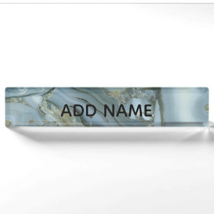 Blue Marble effect. Desk Name Plate