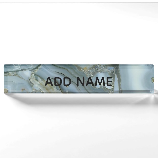 Blue Marble effect. Desk Name Plate (Front)