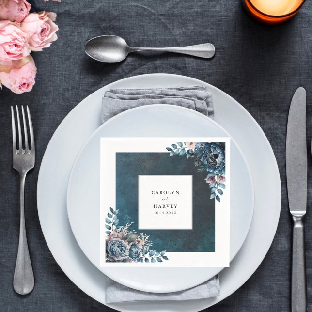 Blue Marble Elegant Wedding  Napkins (Creator Uploaded)