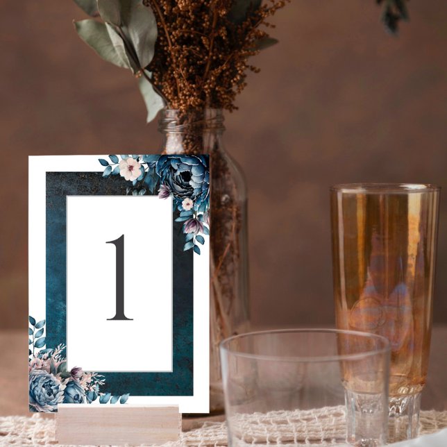 Blue Marble Elegant Wedding  Table Number (Creator Uploaded)