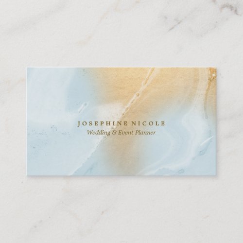 Blue Marble Faux Gold Event Planner Business Card
