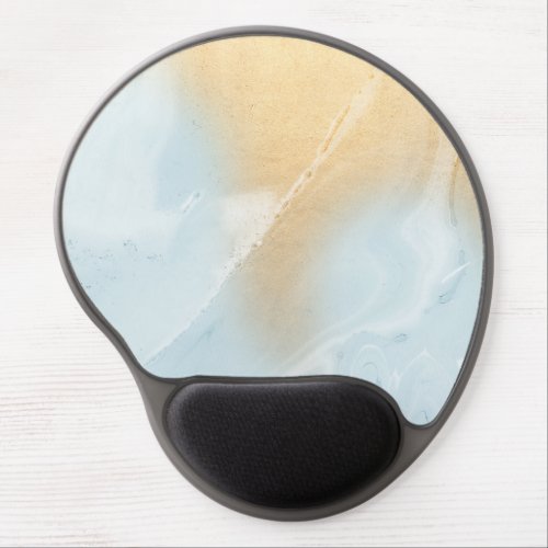 Blue Marble Faux Gold Gel Mousepad