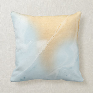 Blue Marble Faux Gold Pillow Throw