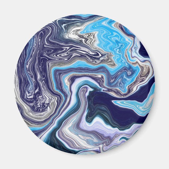 Blue Marble Fluid Art Magnet (Front)