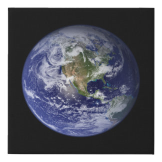 Blue Marble Globe West Faux Canvas Print