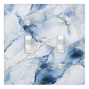 Blue Marble Gold Veins Light Switch Cover