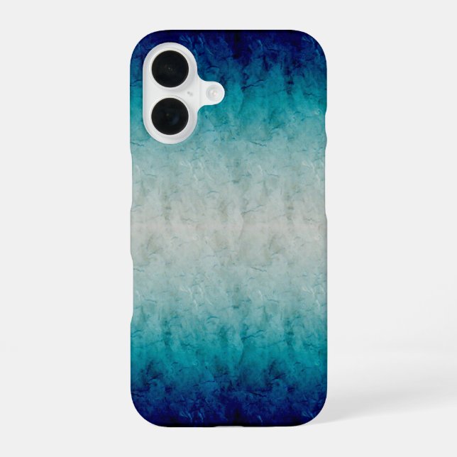 Blue Marble Gradient Design Reflected Iphone Case (Back)