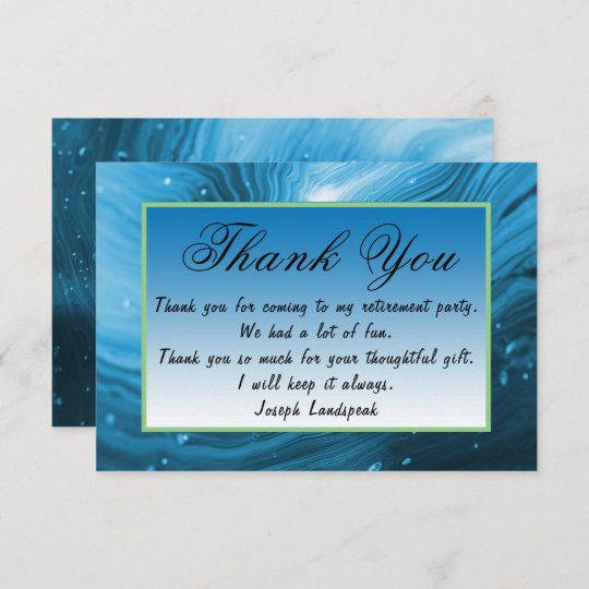 Blue Marble Happy Retirement Thank You Note