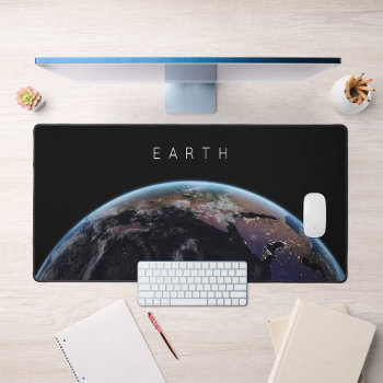 Blue Marble In Space Planet Earth Desk Mat by J32Teez at Zazzle