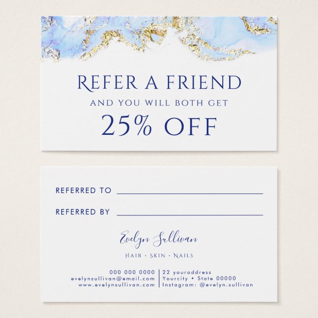 blue marble ink referral card (Front & Back)