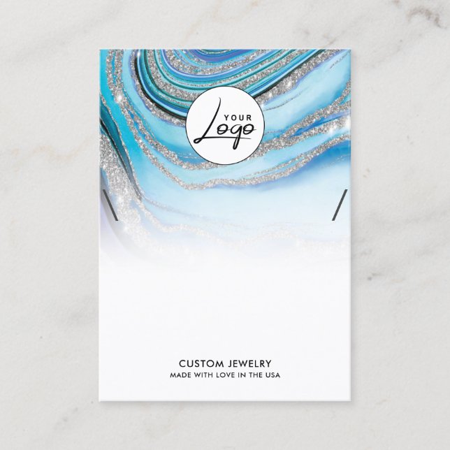 Blue Marble Logo Necklace Bracelet Display Card (Front)