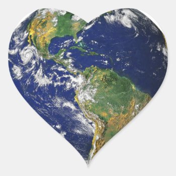 Blue Marble_love At First Sight_heart-shaped Heart Sticker by UCanSayThatAgain at Zazzle