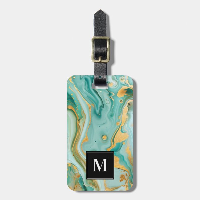 Blue Marble Luggage Tag (Front Vertical)