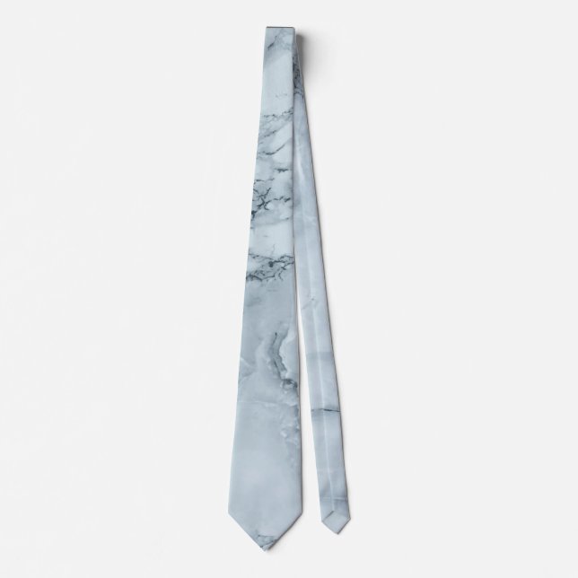 Blue marble masculine sophisticated neck tie (Front)