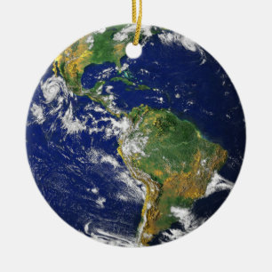 Blue Marble medallion necklace keepsake Ceramic Ornament