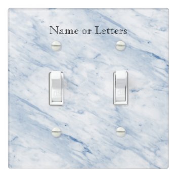Blue Marble Modern Personalized Light Switch Cover by cutencomfy at Zazzle