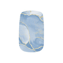 Blue Marble Nail Design: Minx Nails