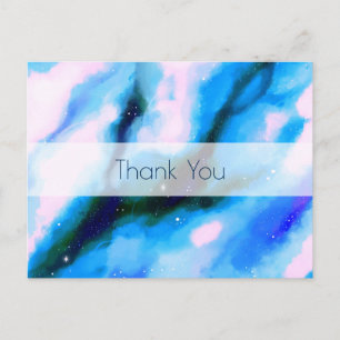Blue Marble Outer Space Abstract Background Thanks Postcard