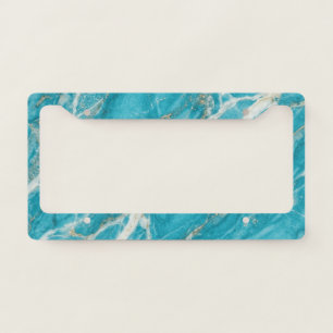 Blue Marble Pattern Refined Aesthetic Design License Plate Frame