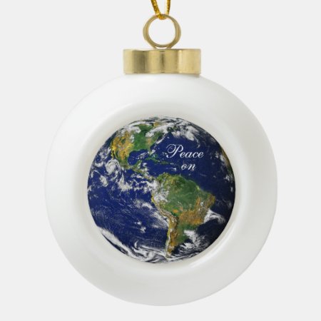 Blue Marble_peace On Earth Ceramic Ball Christmas Ornament