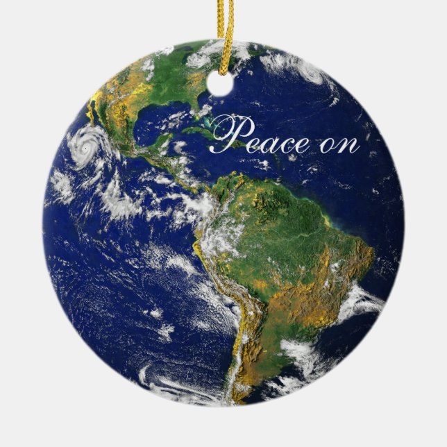 Blue Marble_Peace on Earth_Goodwill to all Ceramic Ornament (Front)