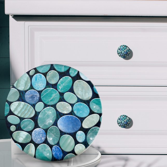 Blue Marble Pebble stones pattern Ceramic Knob (Creator Uploaded)